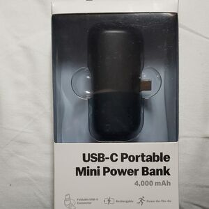 USB-C Portable Mini Power Bank 4000 mAh Black